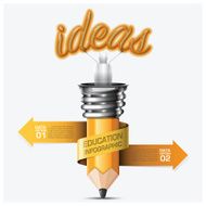 Education Learning Step Infographic With Spiral Arrow Pencil Light Bulb N2