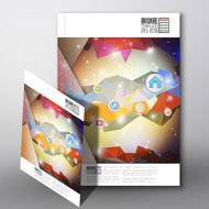 Infographic with colored circles triangle design background Brochure flyer or