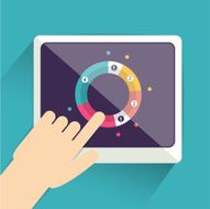 Flat hand touching a tablets N2