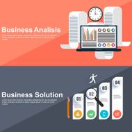 Flat design concepts for strategic analisis and business solution N2