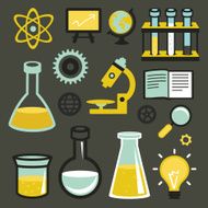 Vector flat icons - science and education N2