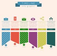 Timeline with icons and growth