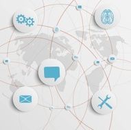 Vector abstract infographic network template N2