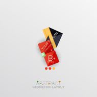 Glossy paper style geometric abstract infographic design N106