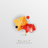 Glossy paper style geometric abstract infographic design N108