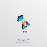 Glossy paper style geometric abstract infographic design N109