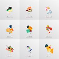 Set of paper graphic layouts N26