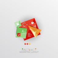 Glossy paper style geometric abstract infographic design N111