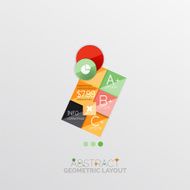 Glossy paper style geometric abstract infographic design N112