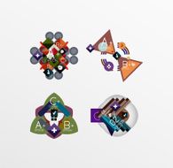 Set of abstract geometric shapes with options N102