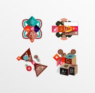 Set of abstract geometric shapes with options N104