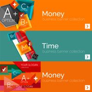 Flat design paper infographic banner set N7