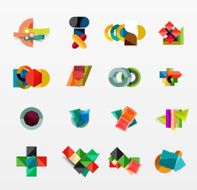Set of modern geometric infographic web layouts N67