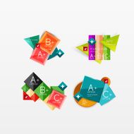 Set of modern geometric infographic web layouts N68