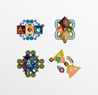 Set of abstract geometric shapes with options N110