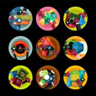 Set of flat design circle option infographics concepts N79