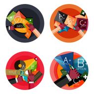Set of flat design circle option infographics concepts N80