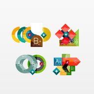 Set of modern geometric infographic web layouts N69