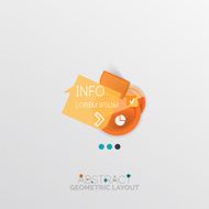 Glossy paper style geometric abstract infographic design N113