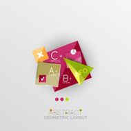 Glossy paper style geometric abstract infographic design N115