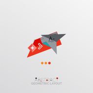 Glossy paper style geometric abstract infographic design N116