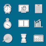 Set of time management stickers