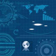 Infographic and hitech elements blue illustration