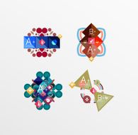 Set of abstract geometric shapes with options N114