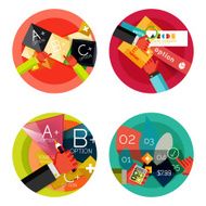 Set of option presentation labels flat design web infographic boxes N31