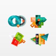 Set of modern geometric infographic web layouts N74