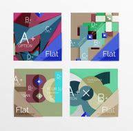 Flat design square shape infographic banner N9