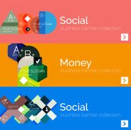 Flat modern info banner set N14