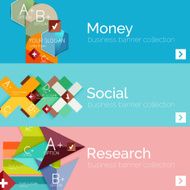 Flat modern info banner set N15