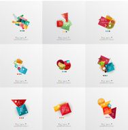 Set of paper graphic layouts N47