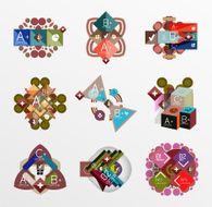 Set of abstract geometric shapes with options N118