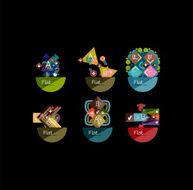 Set of abstract geometric shapes with options N119