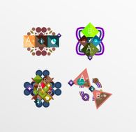Set of abstract geometric shapes with options N120