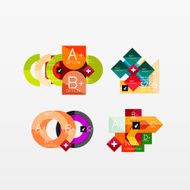 Set of modern geometric infographic web layouts N77