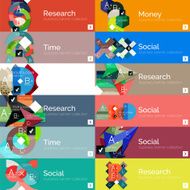 Flat modern info banner set N16