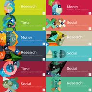 Flat modern info banner set N17