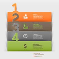 Modern business infographics number paper cut template
