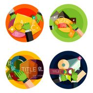 Set of flat design circle option infographics concepts N82