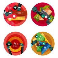 Set of flat design circle option infographics concepts N85