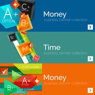 Flat design paper infographic banner set N11