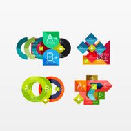 Set of modern geometric infographic web layouts N88