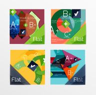 Flat design square shape infographic banner N12