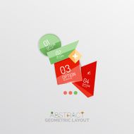 Glossy paper style geometric abstract infographic design N117