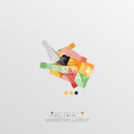 Glossy paper style geometric abstract infographic design N119