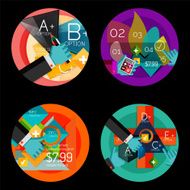 Set of flat design circle option infographics concepts N86