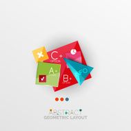 Glossy paper style geometric abstract infographic design N120